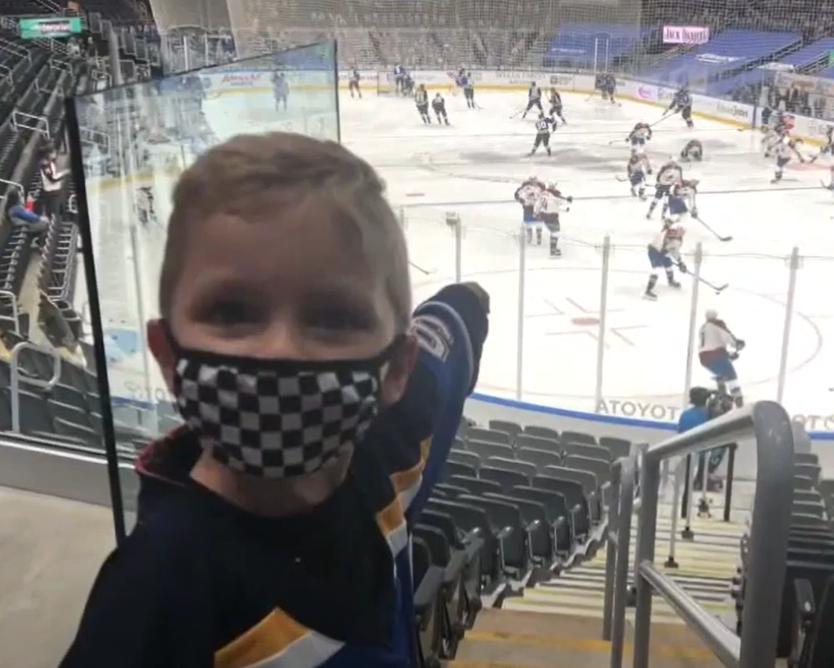 St. Louis Blues helping young boy with speech disorder therapy